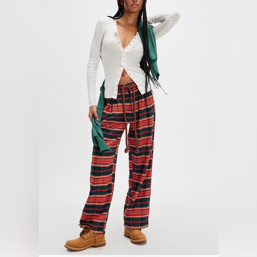 NWT (retired) FREE PEOPLE Preppy Plaid Trousers size medium and size large